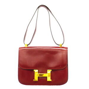 Hermes Constance Shoulder Bag, Box Calf Leather, Bordeaux, with "〇I" stamp, ...